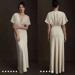 Nwt Anthropologie BHLDN Leila Satin Charmeuse Dress